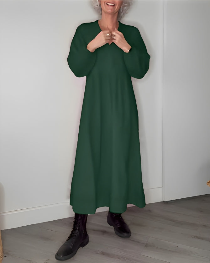 Amanda™ - Robe Longue Amincissante à Col en V