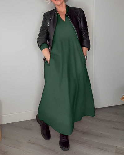 Amanda™ - Robe Longue Amincissante à Col en V