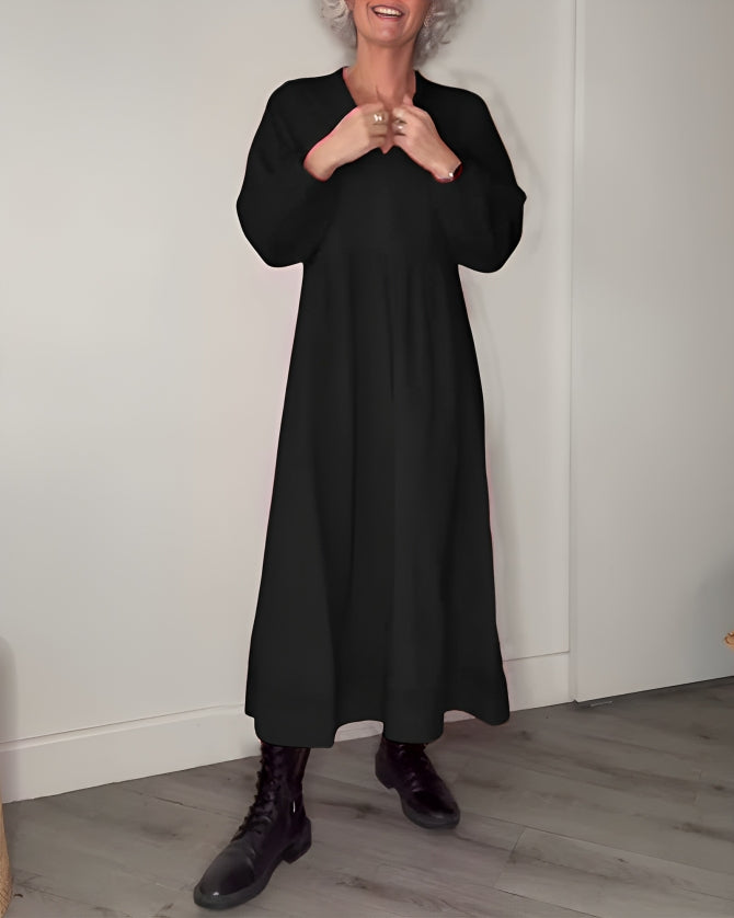 Amanda™ - Robe Longue Amincissante à Col en V