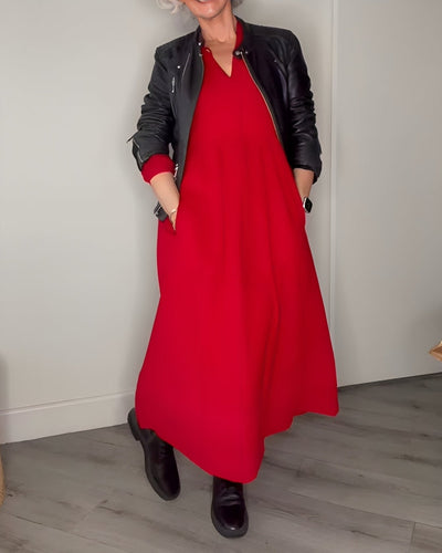 Amanda™ - Robe Longue Amincissante à Col en V