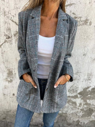 Dana™ | Blazer Invernale a Quadri per Donna Elegante