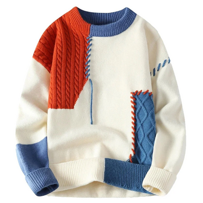 JEAN™ | Pull patchwork Homme