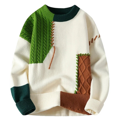 JEAN™ | Pull patchwork Homme
