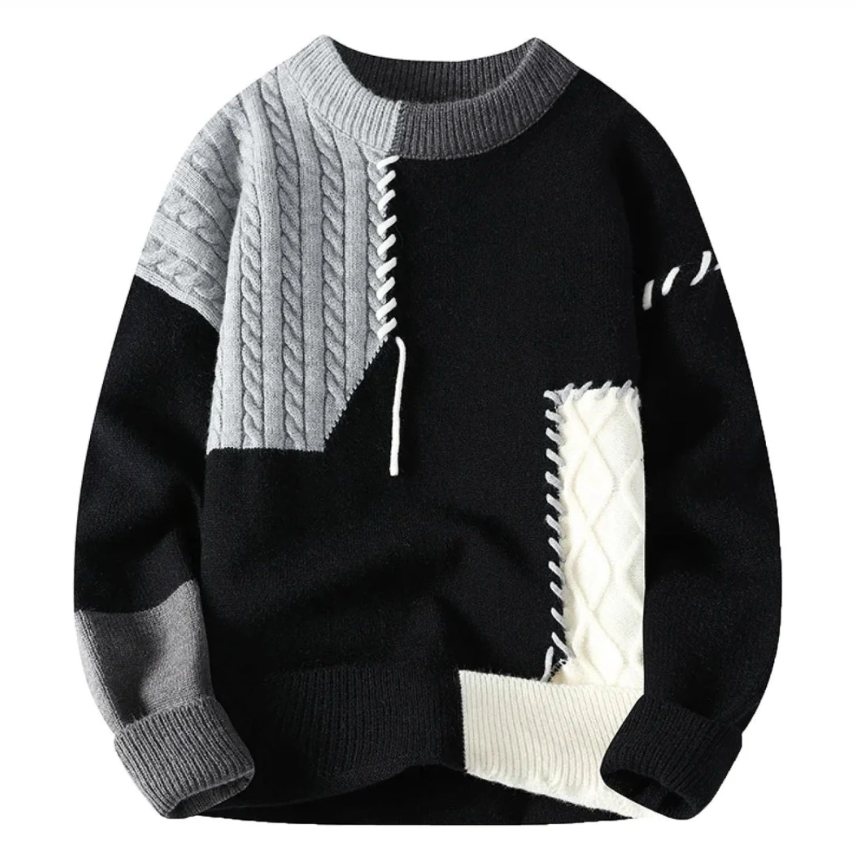 JEAN™ | Pull patchwork Homme